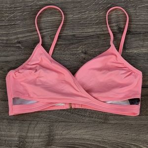 Vince Camuto Twist Pink Bikini Top Sz L